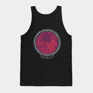 The Dude with Flowing Hair (frame moonsilver celtic rope) flipped Tank Top